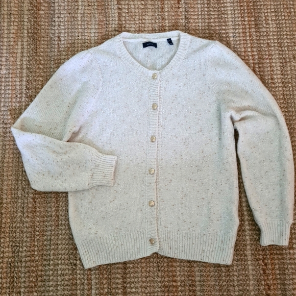 GANT wool blend gold yarns cream cardigan size M - Picture 3 of 8